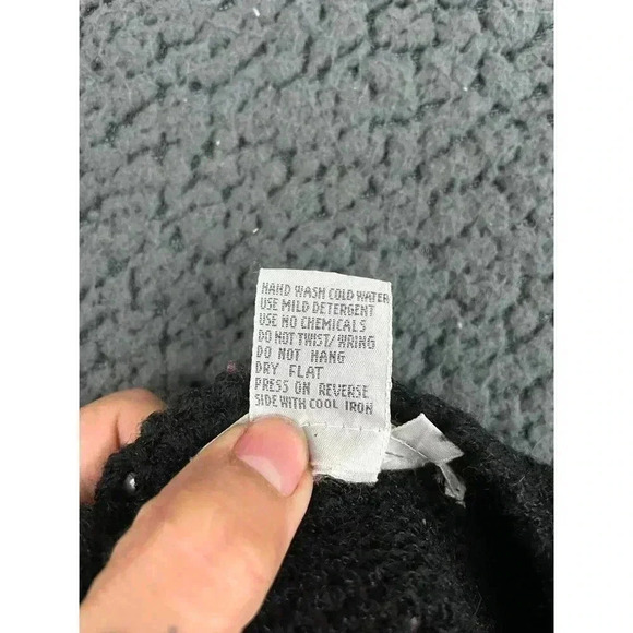 VTG Christine Hand Beaded Sweater SMALL Colorful Solid Back Knitted Crewneck - Picture 4 of 11